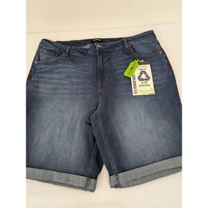 d.jeans Womens Denim‎ Bermuda Jean Shorts Dark Wash Stretch Comfort Size 22W New